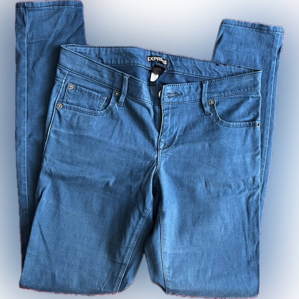 Express Blue Skinny Jeans with Classic Styling